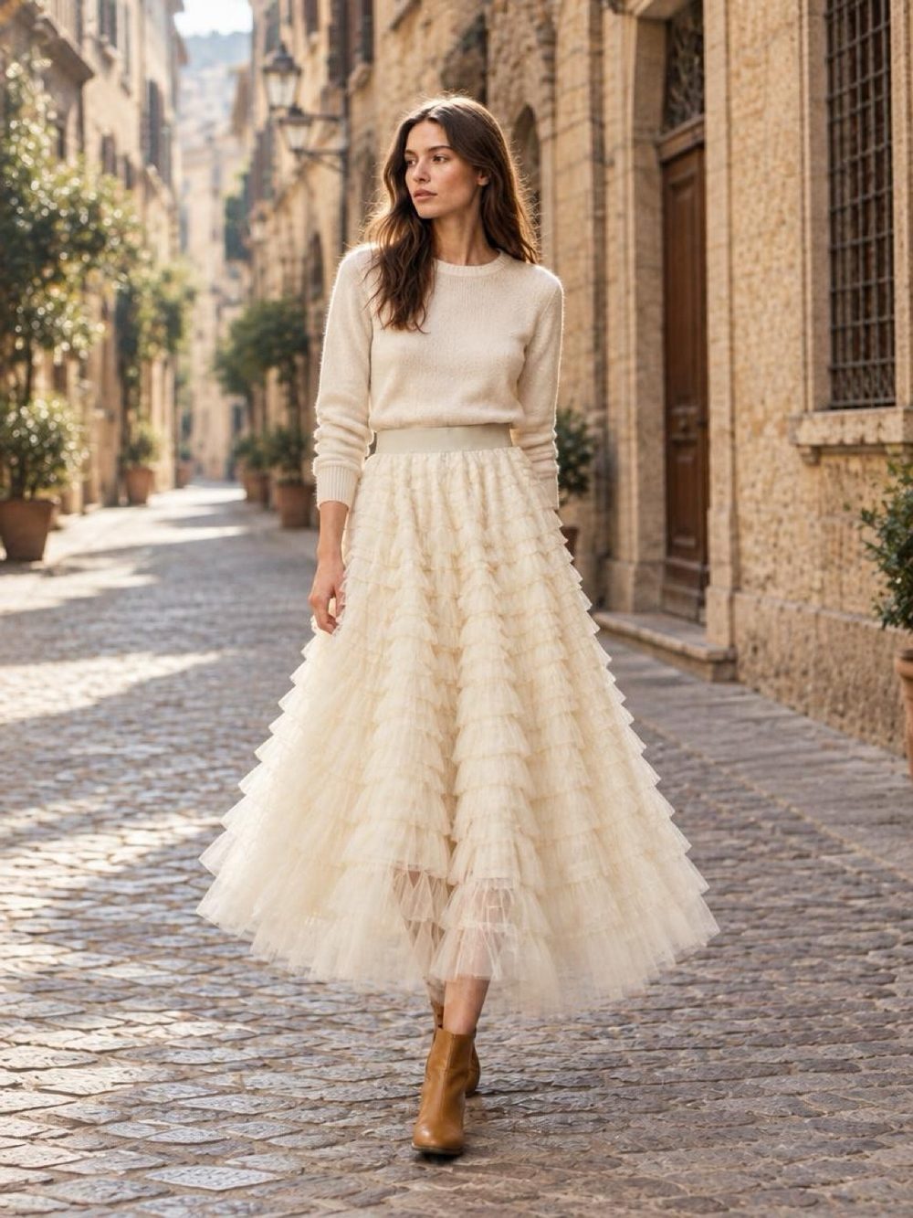 Editorial image, digitally created to show the styling.